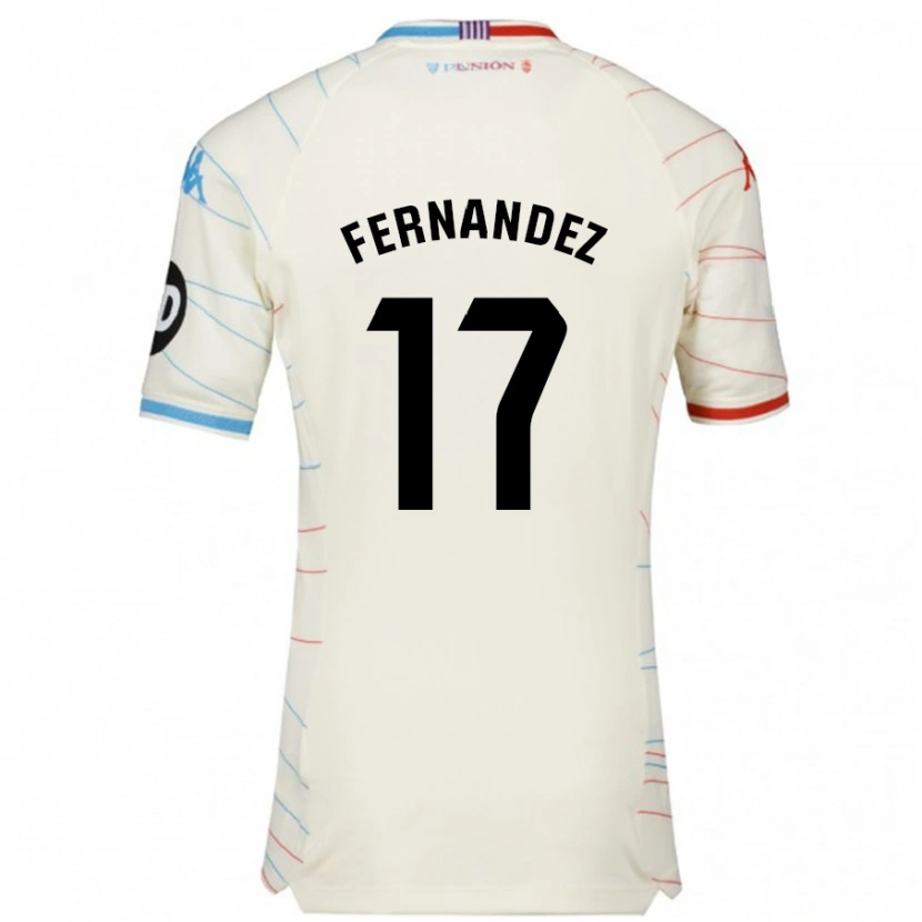 Danxen Kvinnor Dani Fernández #17 Vit Röd Blå Bortatröja Matchtröjor 2024/25 Tröjor T-Tröja