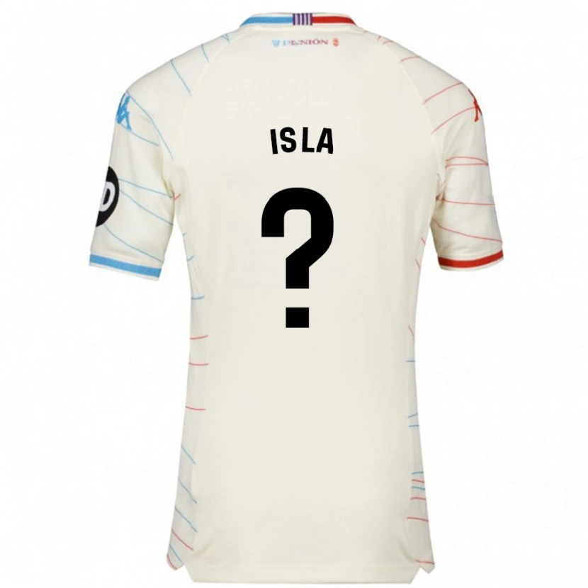 Danxen Kvinnor Cristian Isla #0 Vit Röd Blå Bortatröja Matchtröjor 2024/25 Tröjor T-Tröja