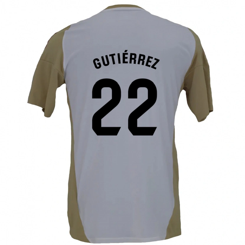 Danxen Kvinnor Juan Gutiérrez #22 Brun Vit Bortatröja Matchtröjor 2024/25 Tröjor T-Tröja