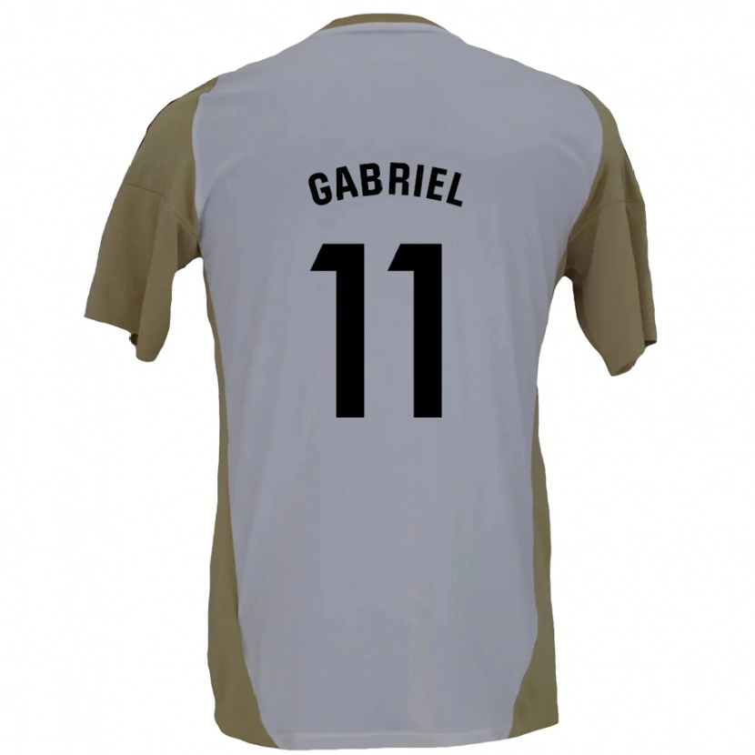 Danxen Kvinnor Sergio Gabriel #11 Brun Vit Bortatröja Matchtröjor 2024/25 Tröjor T-Tröja