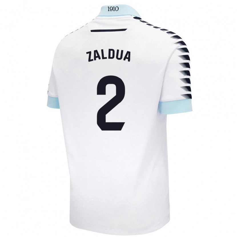 Danxen Kvinnor Joseba Zaldua #2 Vit Blå Bortatröja Matchtröjor 2024/25 Tröjor T-Tröja