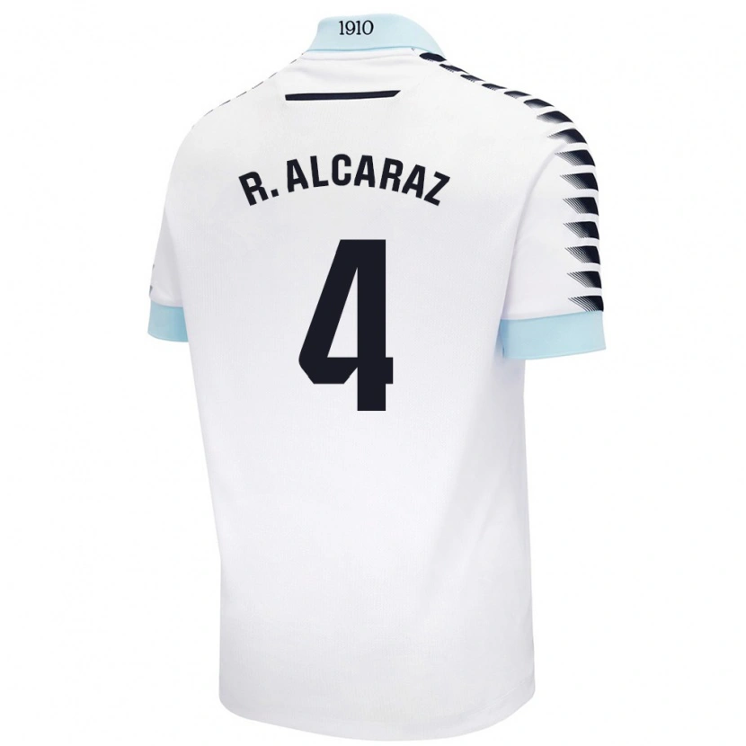 Danxen Kvinnor Rubén Alcaraz #4 Vit Blå Bortatröja Matchtröjor 2024/25 Tröjor T-Tröja