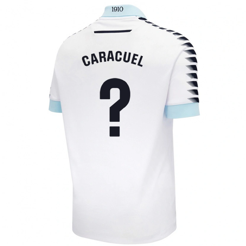 Danxen Kvinnor Toni Caracuel #0 Vit Blå Bortatröja Matchtröjor 2024/25 Tröjor T-Tröja