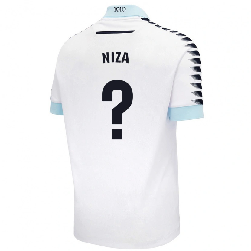 Danxen Kvinnor Sergio Niza #0 Vit Blå Bortatröja Matchtröjor 2024/25 Tröjor T-Tröja