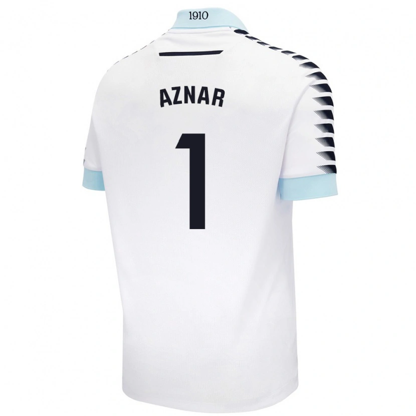 Danxen Kvinnor Victor Aznar #1 Vit Blå Bortatröja Matchtröjor 2024/25 Tröjor T-Tröja