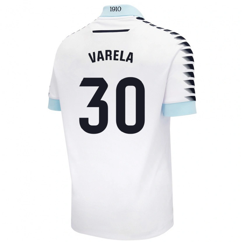 Danxen Kvinnor Brandon Varela #30 Vit Blå Bortatröja Matchtröjor 2024/25 Tröjor T-Tröja