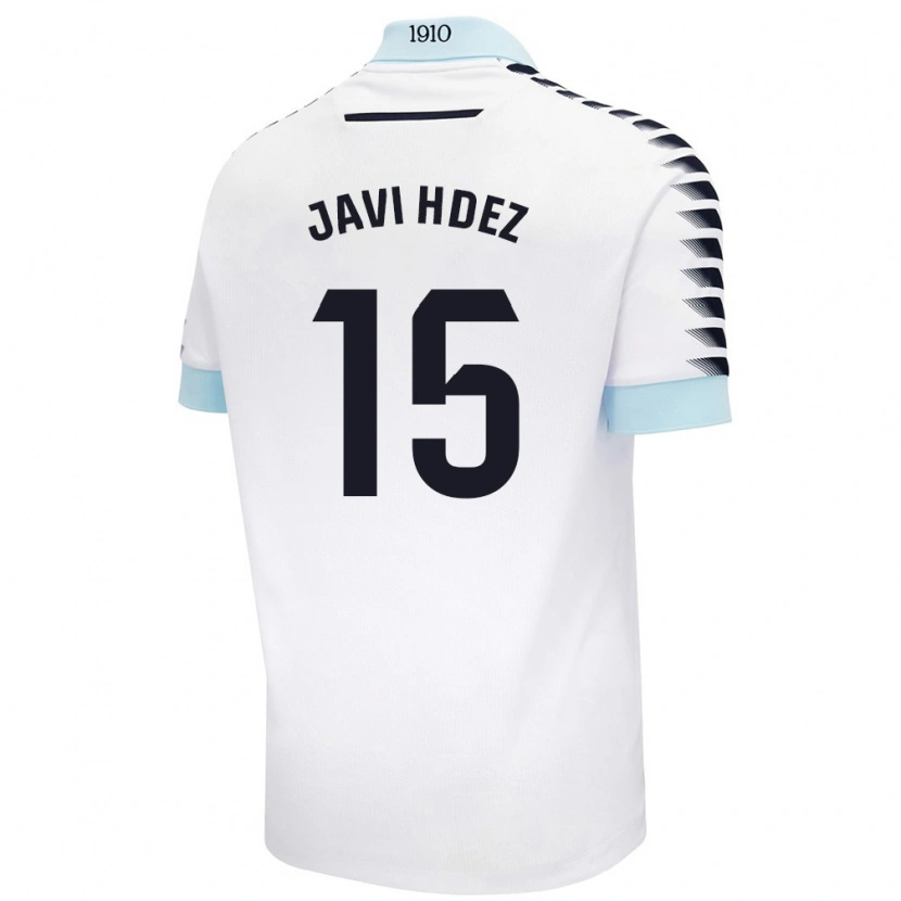 Danxen Kvinnor Javi Hernández #15 Vit Blå Bortatröja Matchtröjor 2024/25 Tröjor T-Tröja