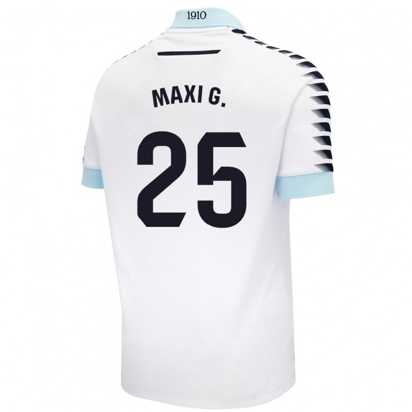 Danxen Kvinnor Maxi Gómez #25 Vit Blå Bortatröja Matchtröjor 2024/25 Tröjor T-Tröja