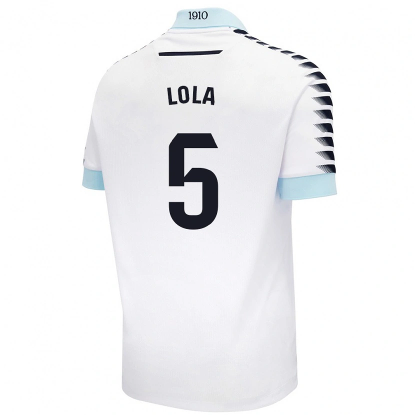 Danxen Kvinnor María Dolores Morón Cebada #5 Vit Blå Bortatröja Matchtröjor 2024/25 Tröjor T-Tröja