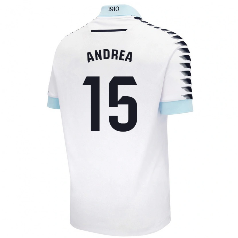Danxen Kvinnor Andrea Sánchez Moreno #15 Vit Blå Bortatröja Matchtröjor 2024/25 Tröjor T-Tröja