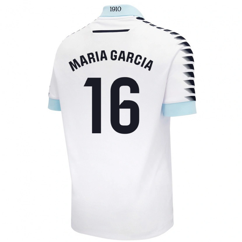 Danxen Kvinnor Maria García Fernández #16 Vit Blå Bortatröja Matchtröjor 2024/25 Tröjor T-Tröja