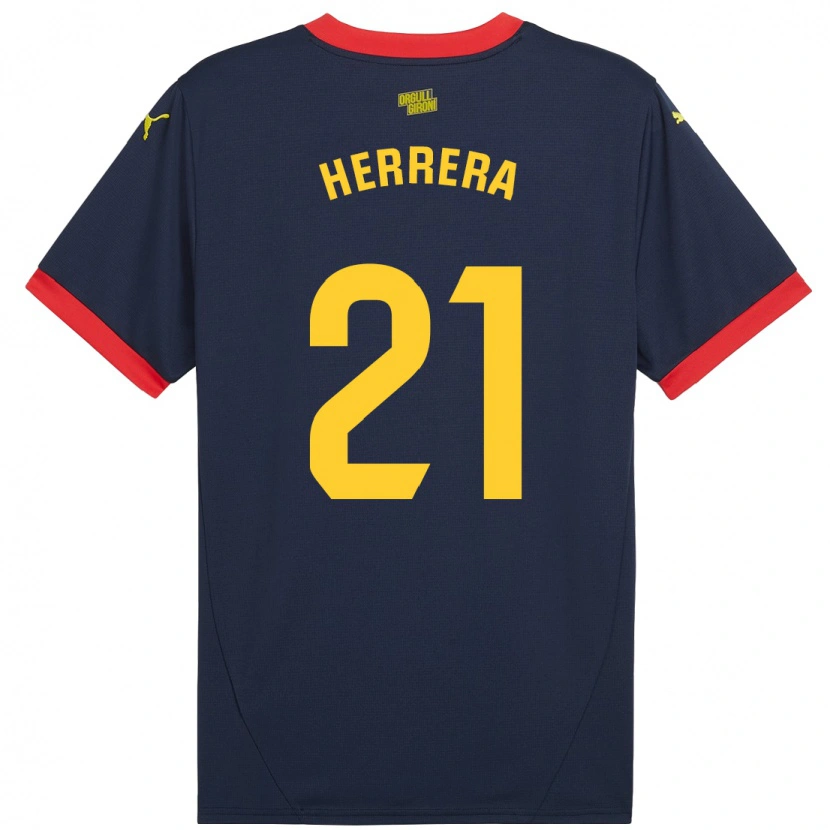 Danxen Kvinnor Yangel Herrera #21 Marinröd Bortatröja Matchtröjor 2024/25 Tröjor T-Tröja
