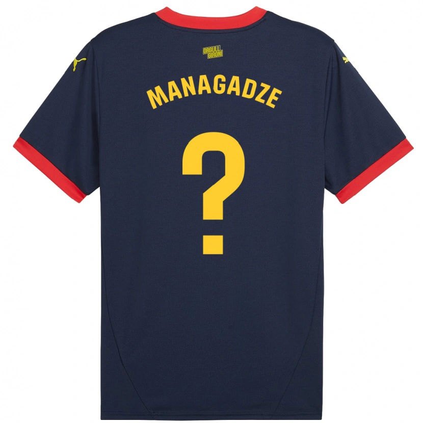 Danxen Kvinnor Luka Managadze #0 Marinröd Bortatröja Matchtröjor 2024/25 Tröjor T-Tröja
