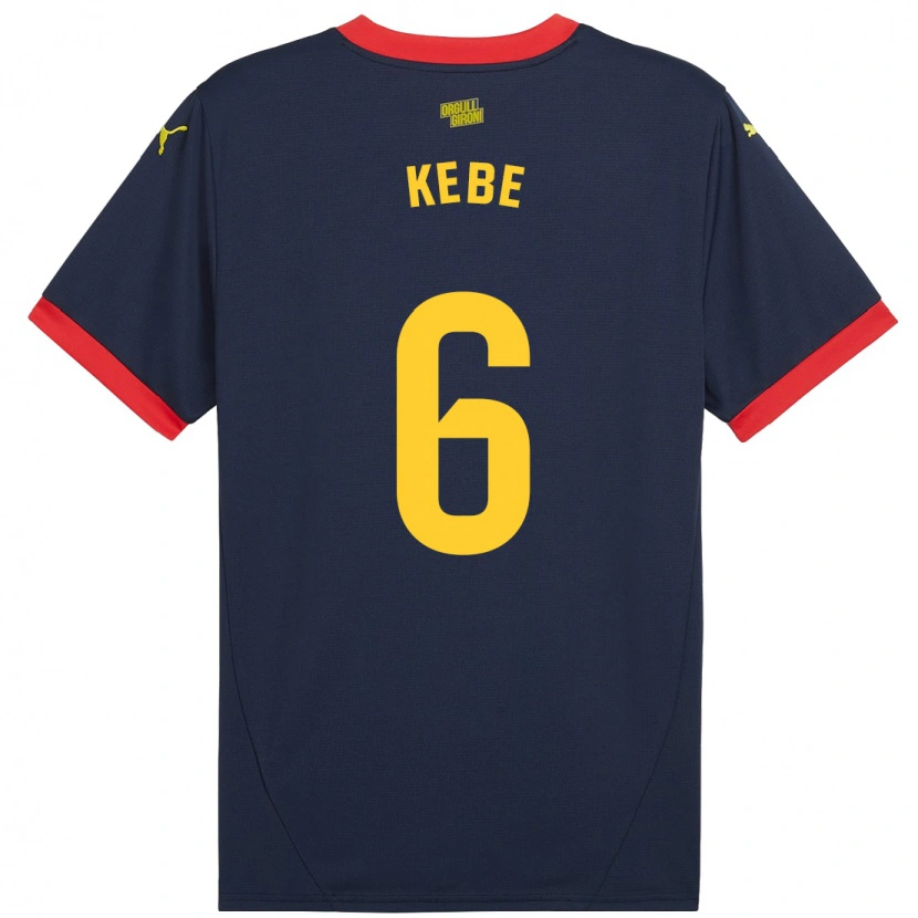 Danxen Kvinnor Ibrahima Kébé #6 Marinröd Bortatröja Matchtröjor 2024/25 Tröjor T-Tröja