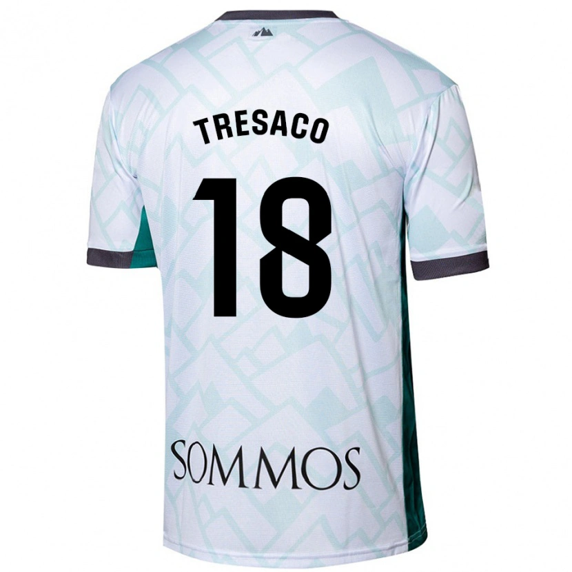 Danxen Kvinnor Rafa Tresaco #18 Vit Grön Bortatröja Matchtröjor 2024/25 Tröjor T-Tröja