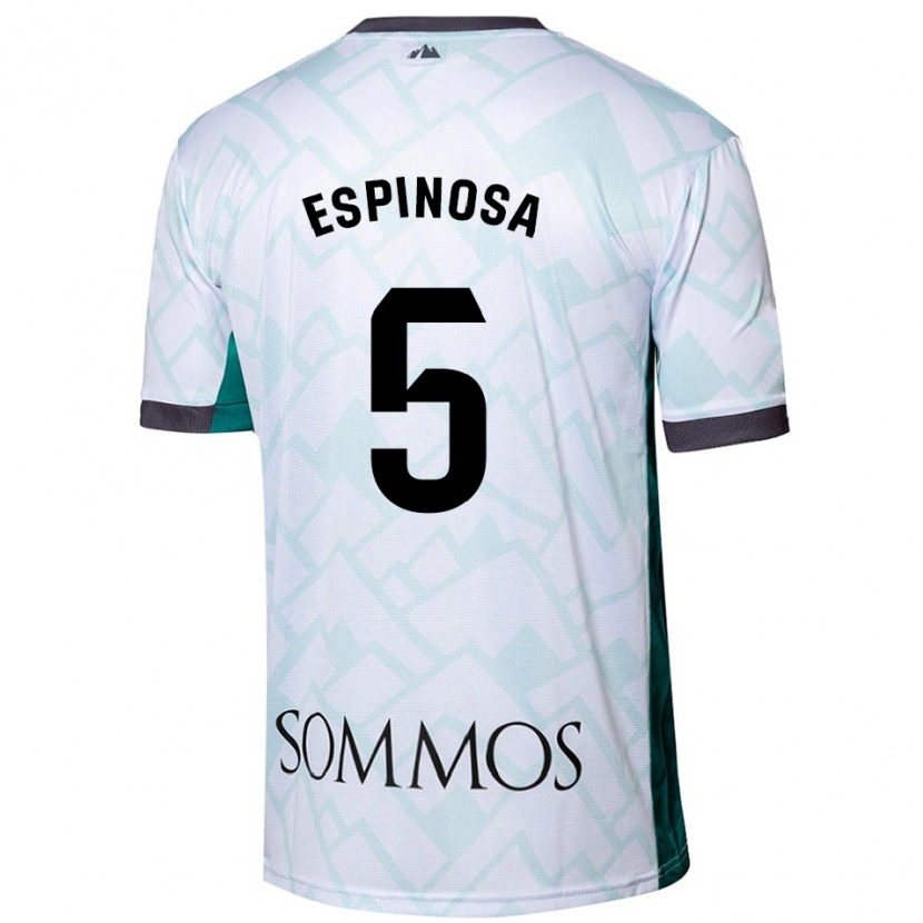 Danxen Kvinnor Diego Espinosa #5 Vit Grön Bortatröja Matchtröjor 2024/25 Tröjor T-Tröja