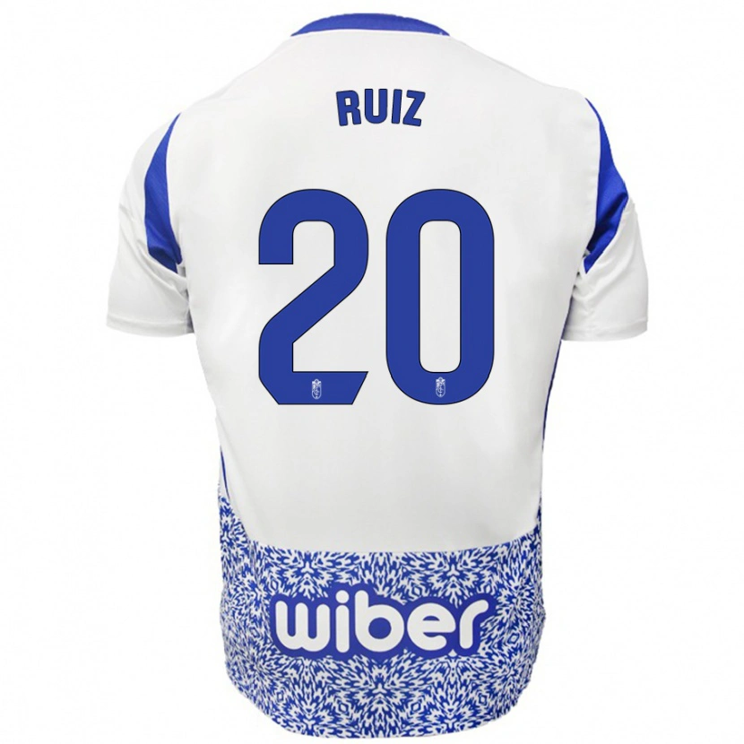 Danxen Kvinnor Sergio Ruiz #20 Vit Blå Bortatröja Matchtröjor 2024/25 Tröjor T-Tröja