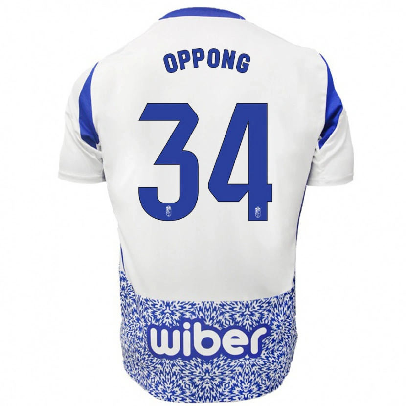 Danxen Kvinnor Oscar Naasei Oppong #34 Vit Blå Bortatröja Matchtröjor 2024/25 Tröjor T-Tröja