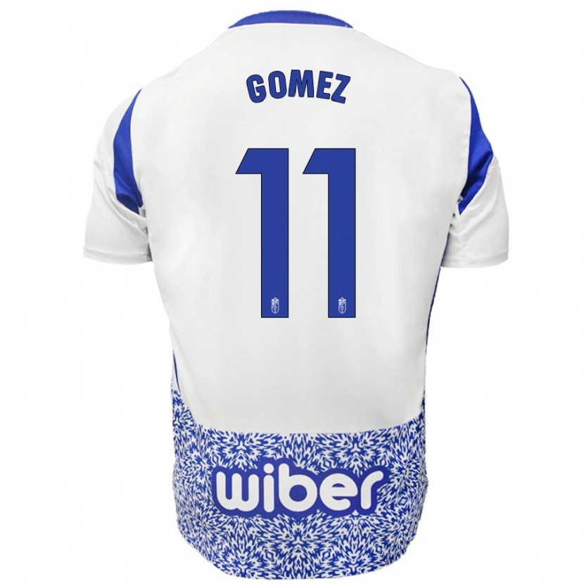 Danxen Kvinnor Andrea Gómez #11 Vit Blå Bortatröja Matchtröjor 2024/25 Tröjor T-Tröja