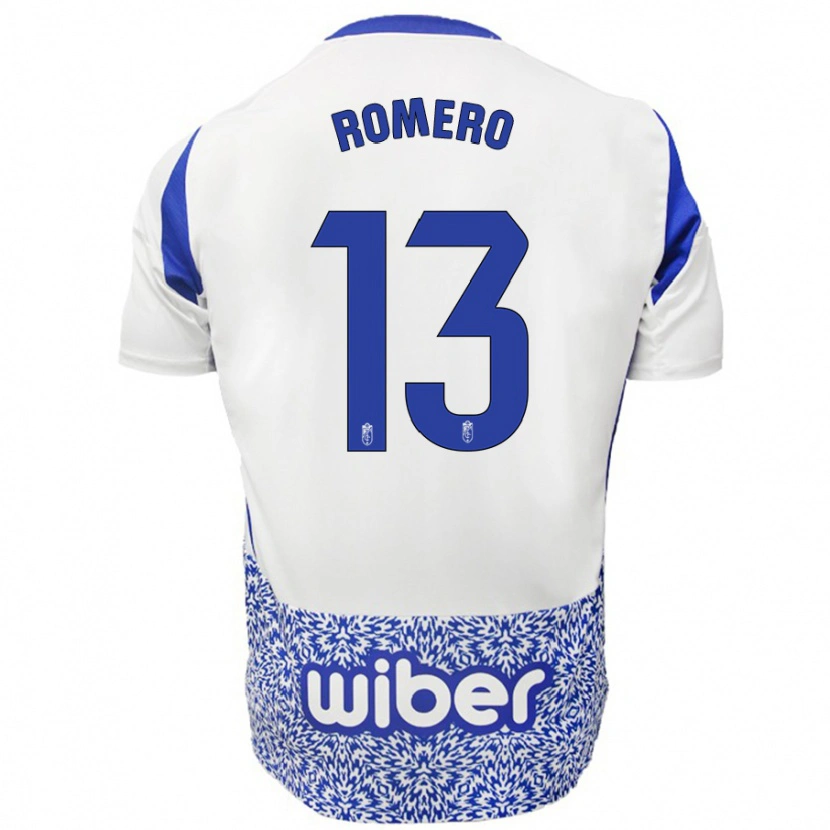 Danxen Kvinnor Andrea Romero #13 Vit Blå Bortatröja Matchtröjor 2024/25 Tröjor T-Tröja