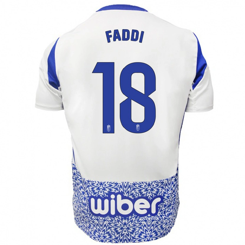 Danxen Kvinnor Inés Faddi #18 Vit Blå Bortatröja Matchtröjor 2024/25 Tröjor T-Tröja