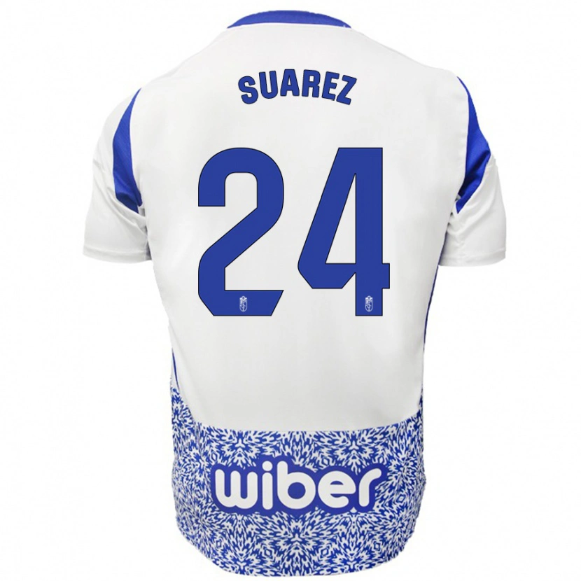 Danxen Kvinnor Carlota Suárez #24 Vit Blå Bortatröja Matchtröjor 2024/25 Tröjor T-Tröja