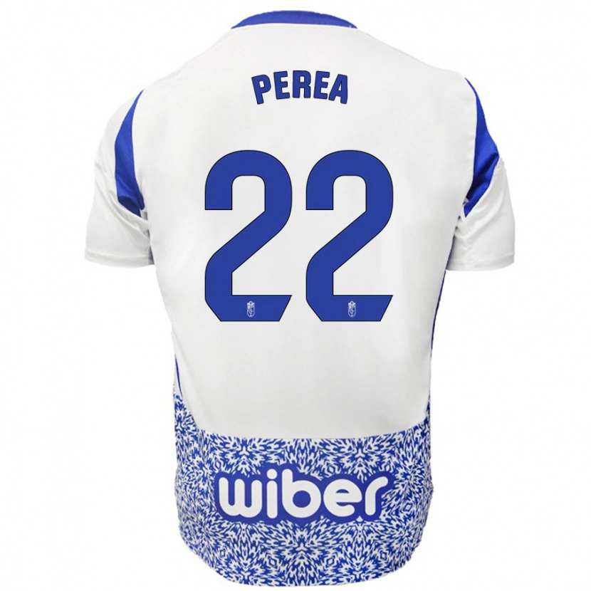 Danxen Kvinnor Alberto Perea #22 Vit Blå Bortatröja Matchtröjor 2024/25 Tröjor T-Tröja