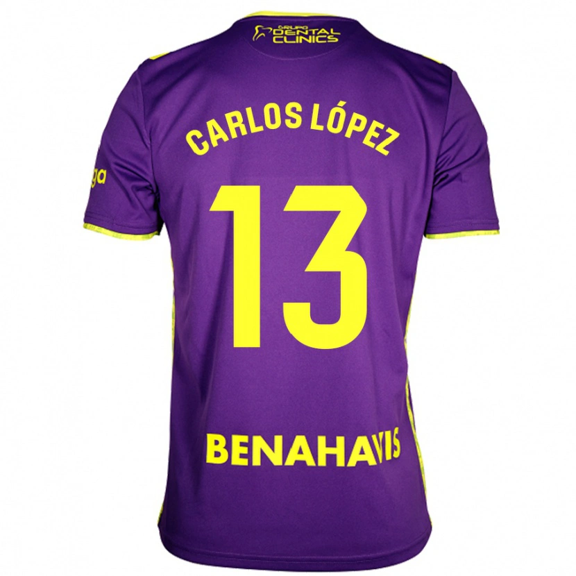 Danxen Kvinnor Carlos López #13 Lila Gul Bortatröja Matchtröjor 2024/25 Tröjor T-Tröja