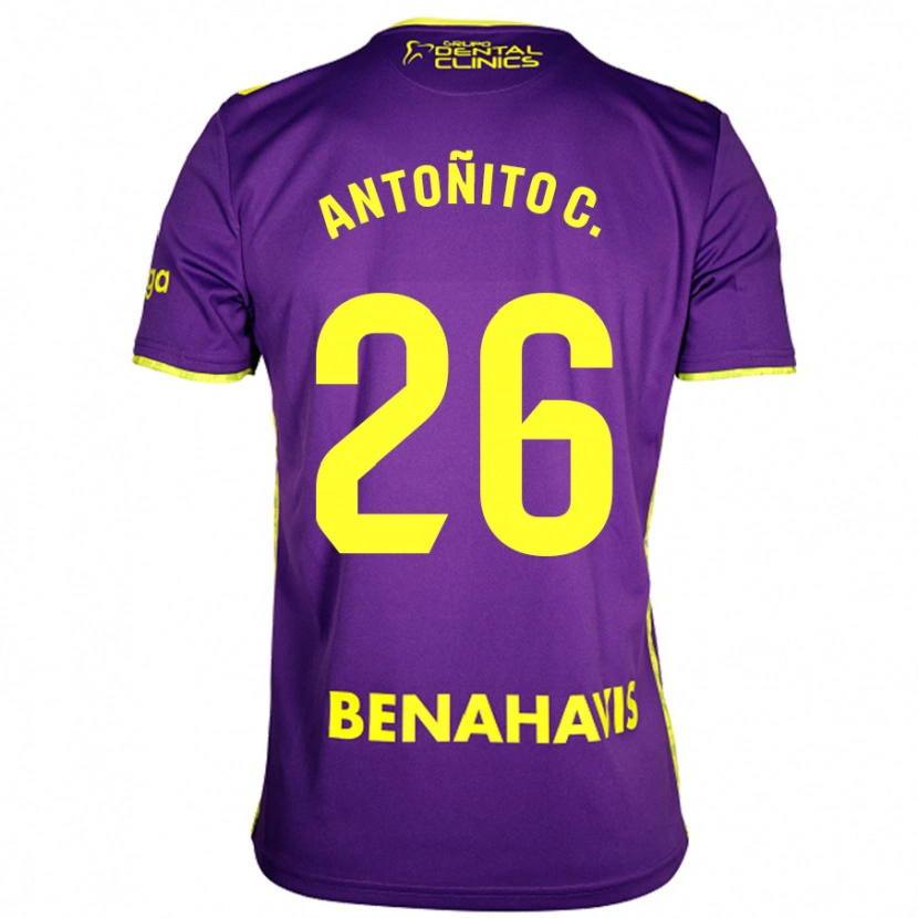 Danxen Kvinnor Antonio Cordero #26 Lila Gul Bortatröja Matchtröjor 2024/25 Tröjor T-Tröja