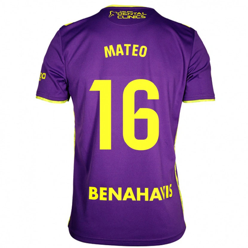 Danxen Kvinnor Ángel Mateo #16 Lila Gul Bortatröja Matchtröjor 2024/25 Tröjor T-Tröja