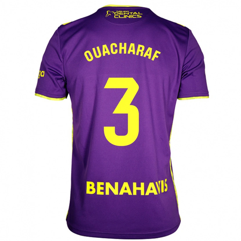 Danxen Kvinnor Bilal Ouacharaf #3 Lila Gul Bortatröja Matchtröjor 2024/25 Tröjor T-Tröja