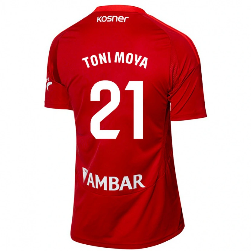 Danxen Kvinnor Toni Moya #21 Vit Blå Bortatröja Matchtröjor 2024/25 Tröjor T-Tröja
