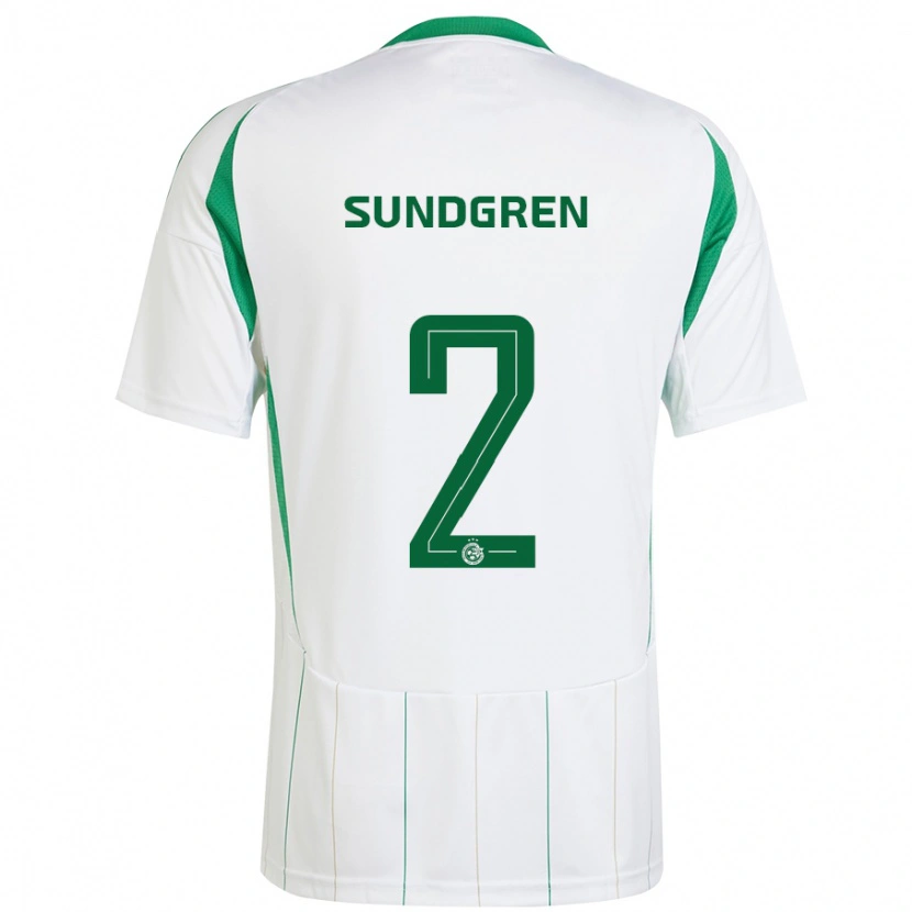 Danxen Kvinnor Daniel Sundgren #2 Vit Grön Bortatröja Matchtröjor 2024/25 Tröjor T-Tröja