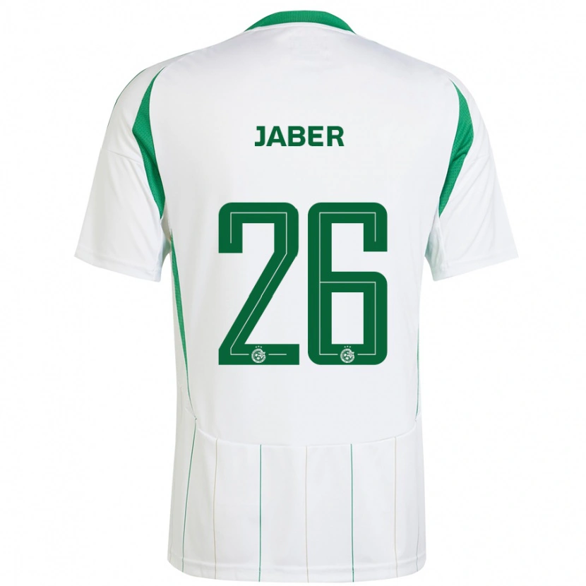 Danxen Kvinnor Mahmoud Jaber #26 Vit Grön Bortatröja Matchtröjor 2024/25 Tröjor T-Tröja
