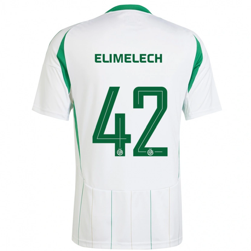 Danxen Kvinnor Roey Elimelech #42 Vit Grön Bortatröja Matchtröjor 2024/25 Tröjor T-Tröja