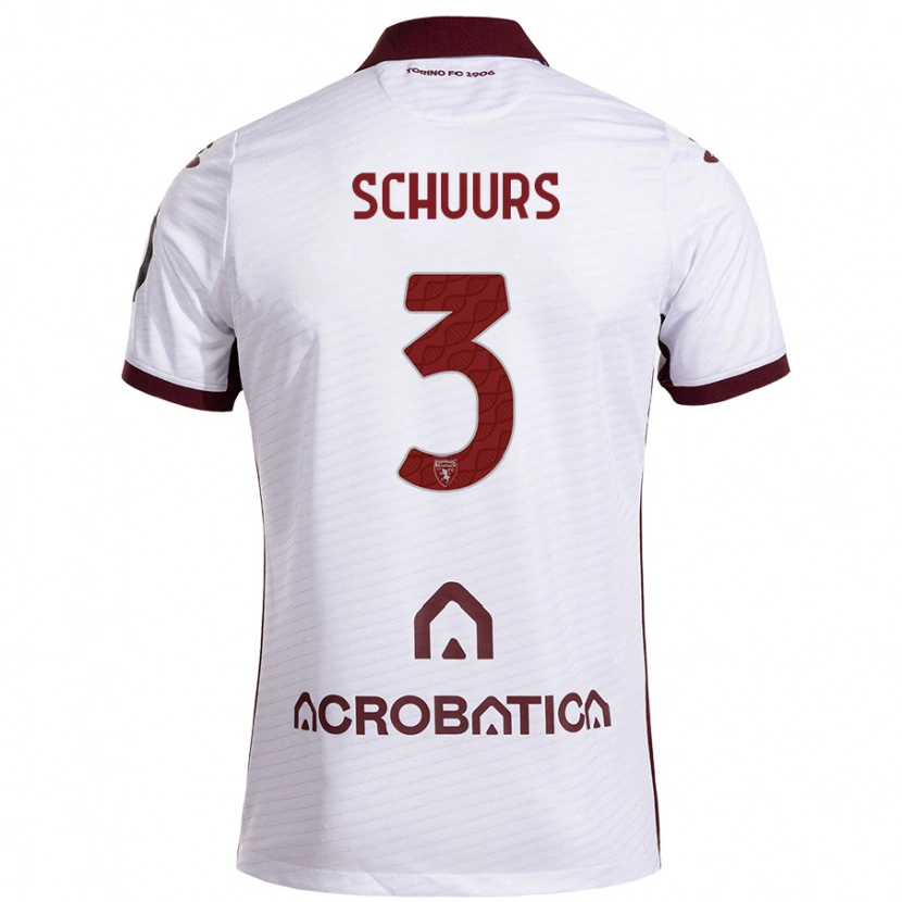 Danxen Kvinnor Perr Schuurs #3 Vit Rödbrun Bortatröja Matchtröjor 2024/25 Tröjor T-Tröja