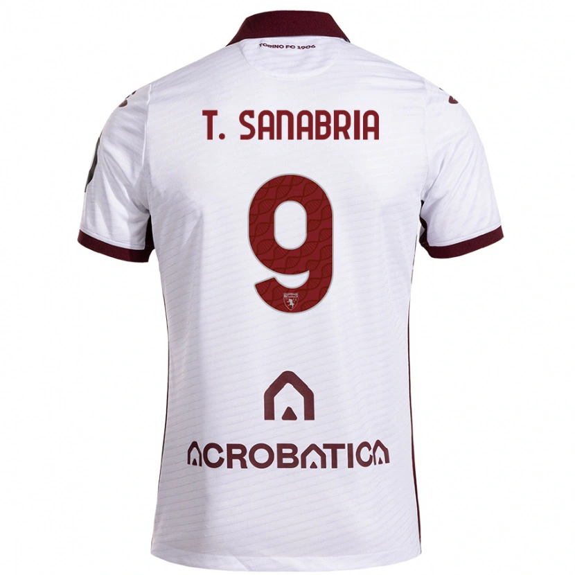 Danxen Kvinnor Antonio Sanabria #9 Vit Rödbrun Bortatröja Matchtröjor 2024/25 Tröjor T-Tröja