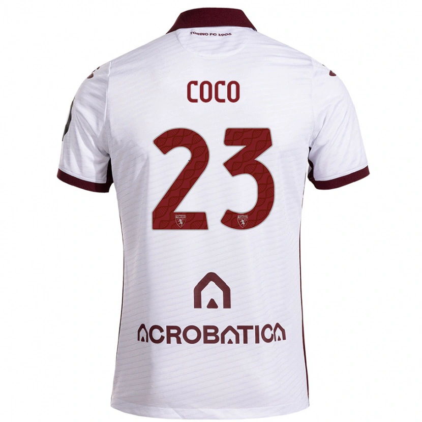 Danxen Kvinnor Saúl Coco #23 Vit Rödbrun Bortatröja Matchtröjor 2024/25 Tröjor T-Tröja