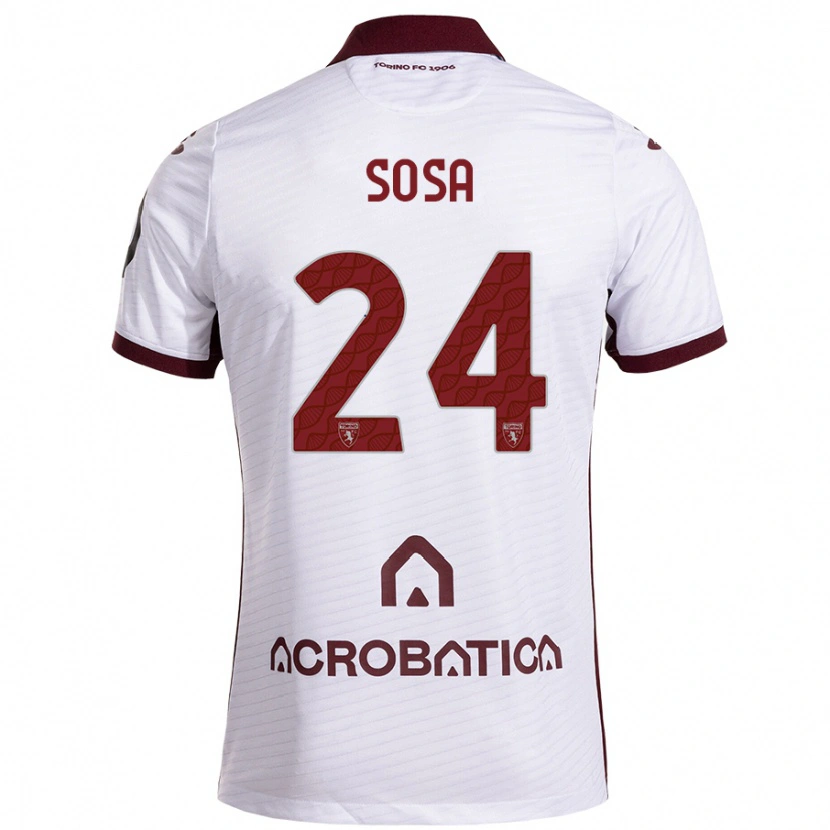 Danxen Kvinnor Borna Sosa #24 Vit Rödbrun Bortatröja Matchtröjor 2024/25 Tröjor T-Tröja