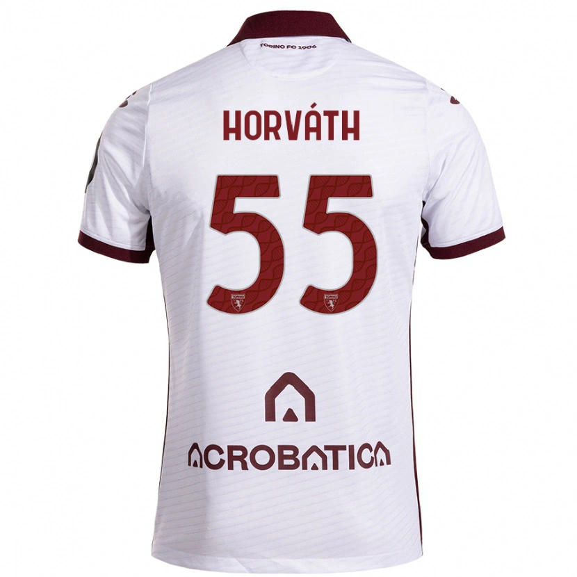 Danxen Kvinnor Krisztofer Horváth #55 Vit Rödbrun Bortatröja Matchtröjor 2024/25 Tröjor T-Tröja
