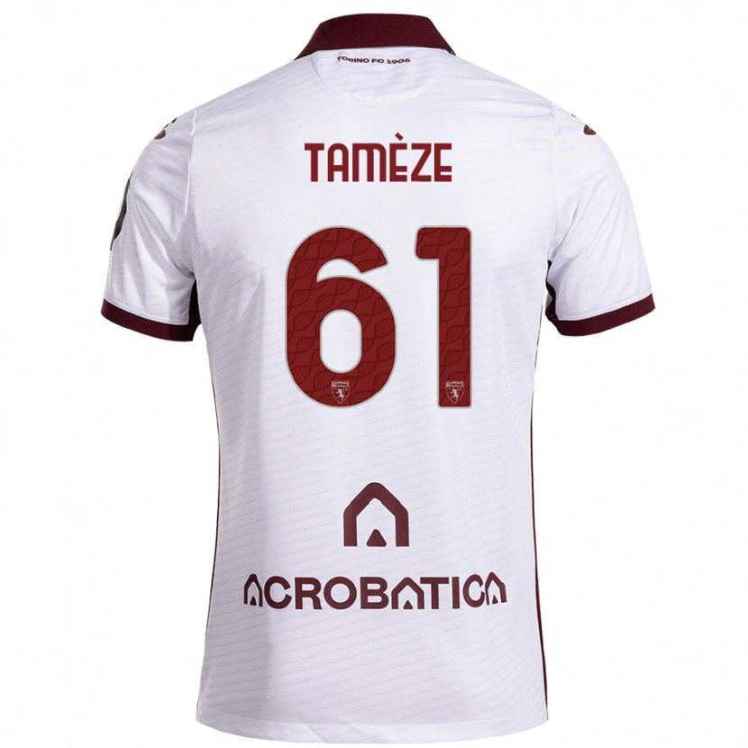 Danxen Kvinnor Adrien Tamèze #61 Vit Rödbrun Bortatröja Matchtröjor 2024/25 Tröjor T-Tröja
