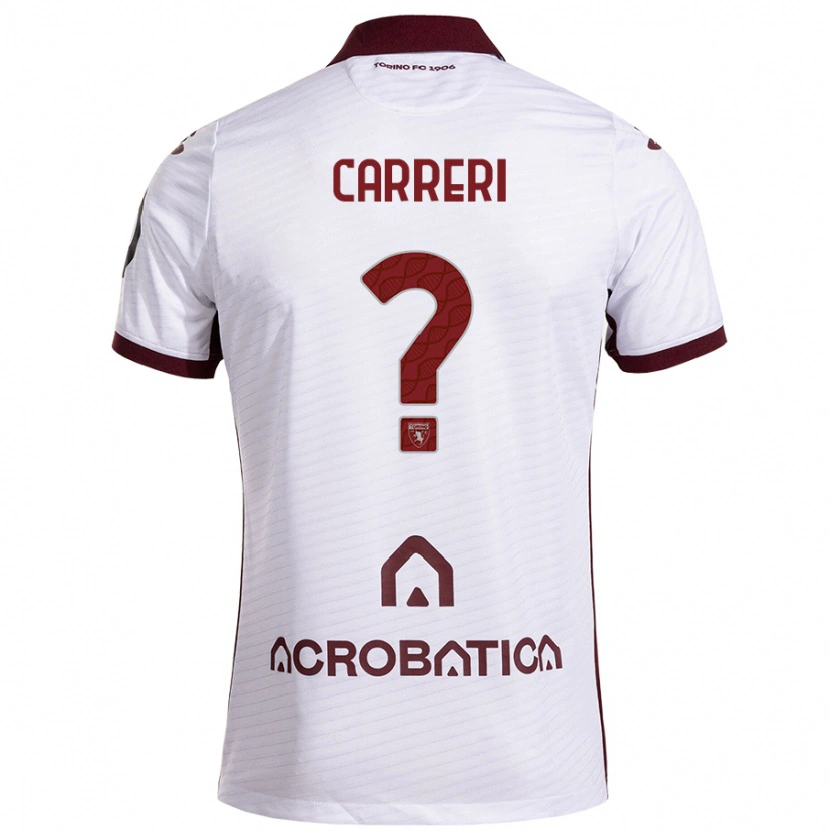 Danxen Kvinnor Carlo Carreri #0 Vit Rödbrun Bortatröja Matchtröjor 2024/25 Tröjor T-Tröja