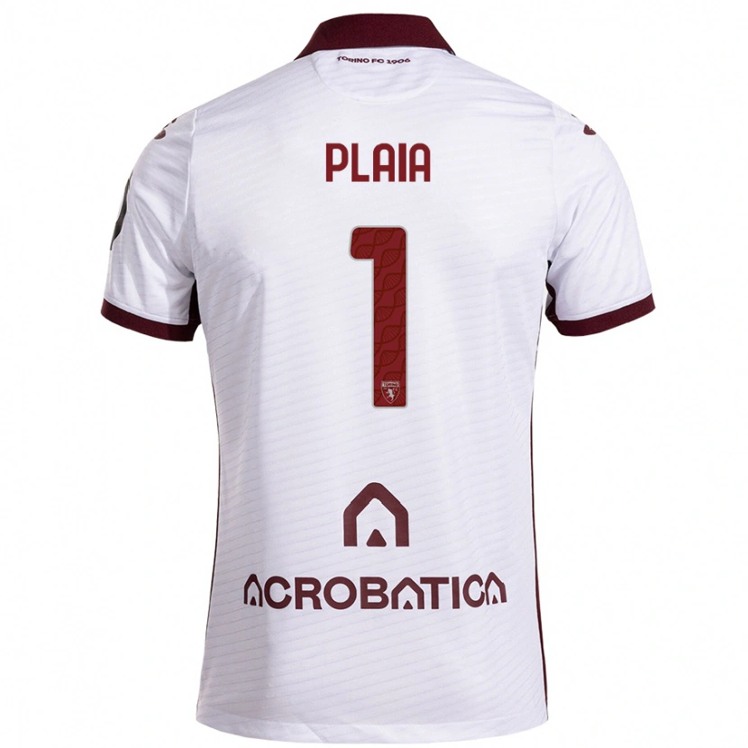 Danxen Kvinnor Francesco Plaia #1 Vit Rödbrun Bortatröja Matchtröjor 2024/25 Tröjor T-Tröja