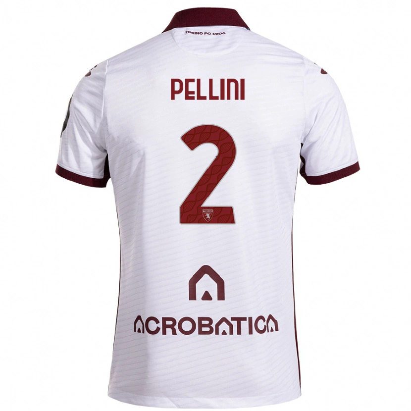 Danxen Kvinnor Mattia Pellini #2 Vit Rödbrun Bortatröja Matchtröjor 2024/25 Tröjor T-Tröja