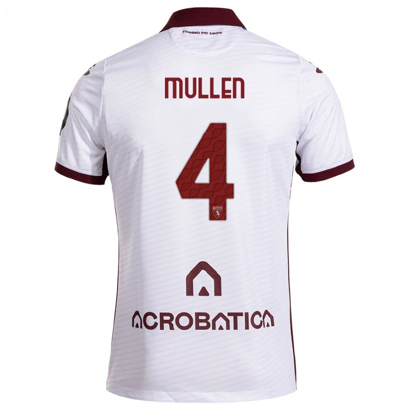 Danxen Kvinnor Senan Mullen #4 Vit Rödbrun Bortatröja Matchtröjor 2024/25 Tröjor T-Tröja