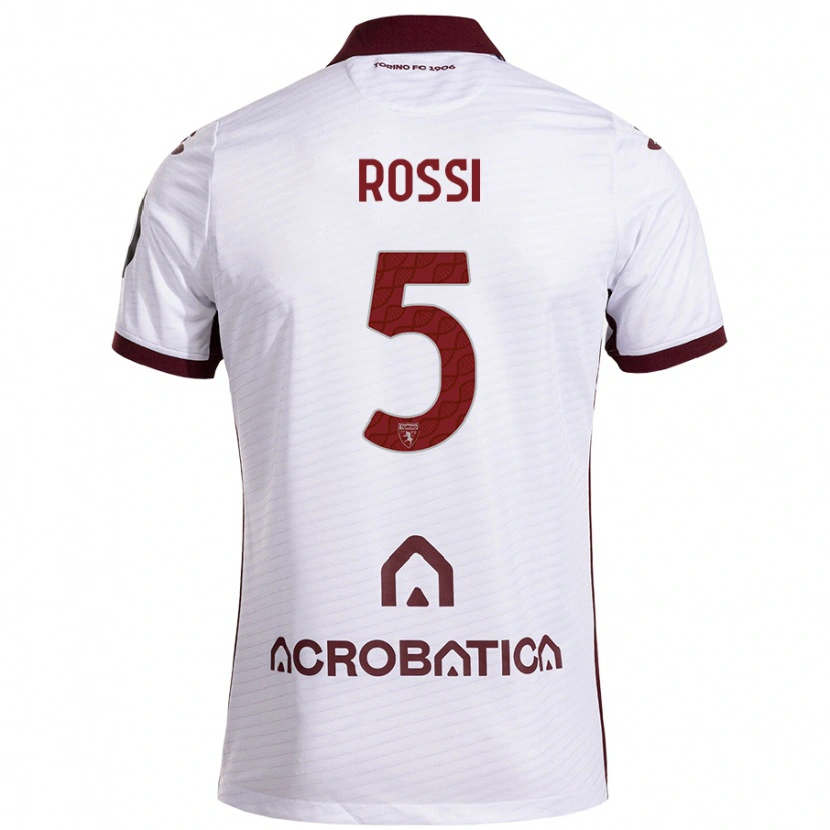 Danxen Kvinnor Simone Rossi #5 Vit Rödbrun Bortatröja Matchtröjor 2024/25 Tröjor T-Tröja