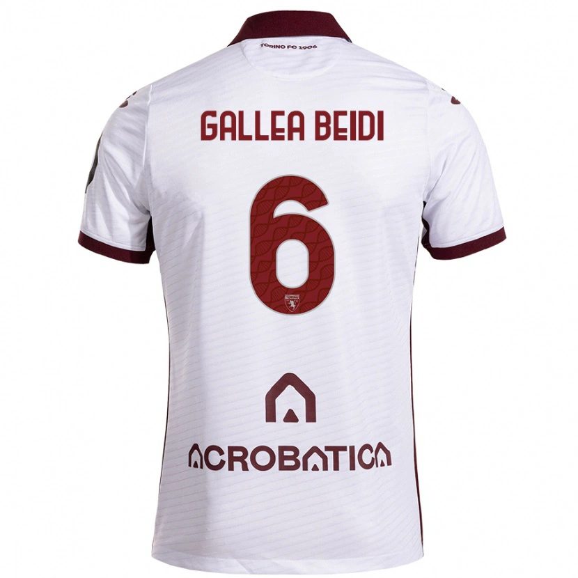 Danxen Kvinnor Francesco Gallea Beidi #6 Vit Rödbrun Bortatröja Matchtröjor 2024/25 Tröjor T-Tröja