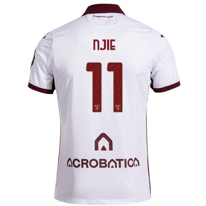 Danxen Kvinnor Alieu Njie #11 Vit Rödbrun Bortatröja Matchtröjor 2024/25 Tröjor T-Tröja
