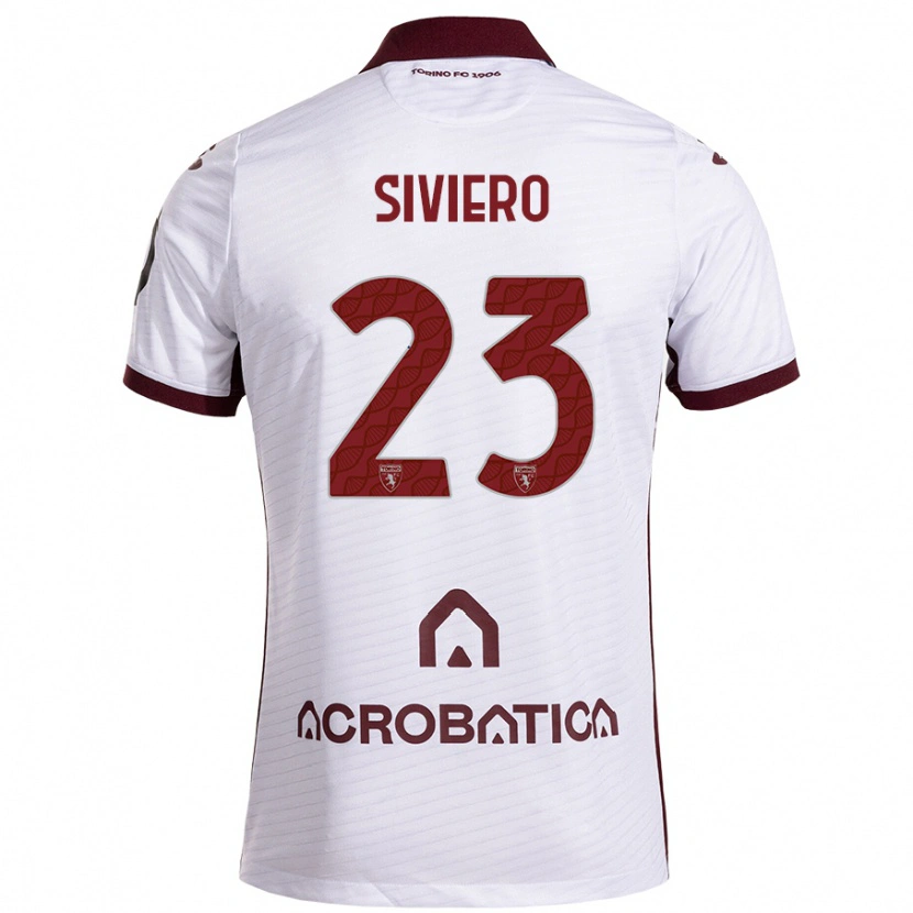 Danxen Kvinnor Lapo Siviero #23 Vit Rödbrun Bortatröja Matchtröjor 2024/25 Tröjor T-Tröja