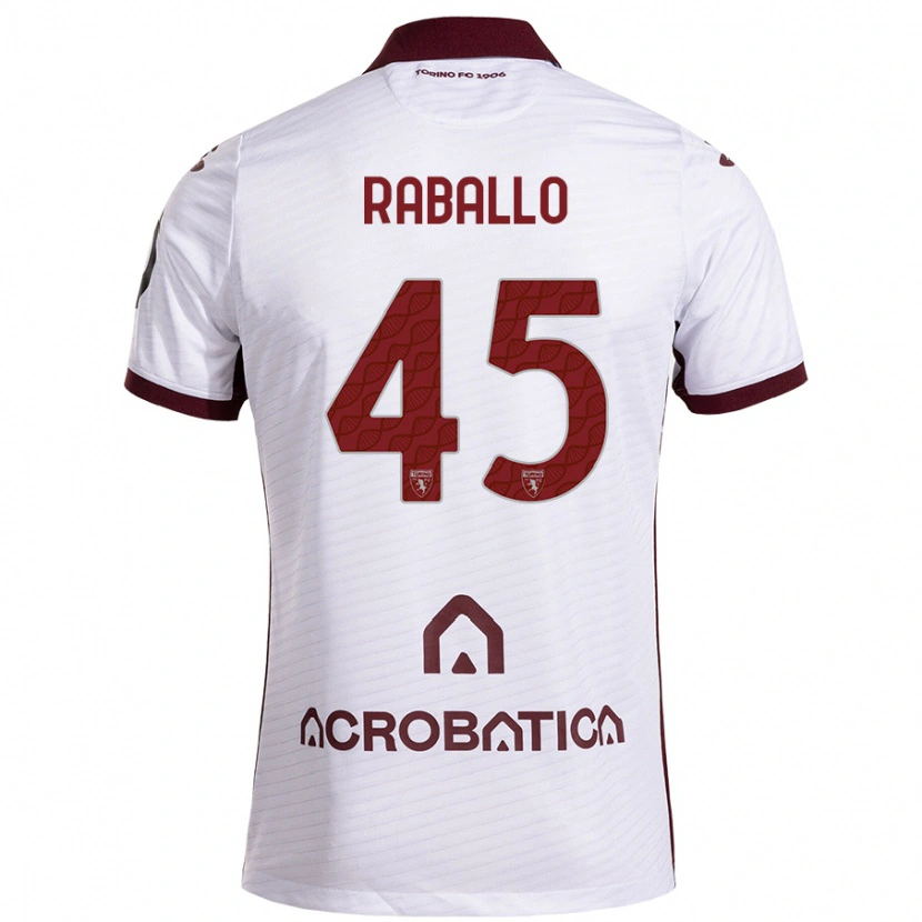 Danxen Kvinnor Alessio Raballo #45 Vit Rödbrun Bortatröja Matchtröjor 2024/25 Tröjor T-Tröja